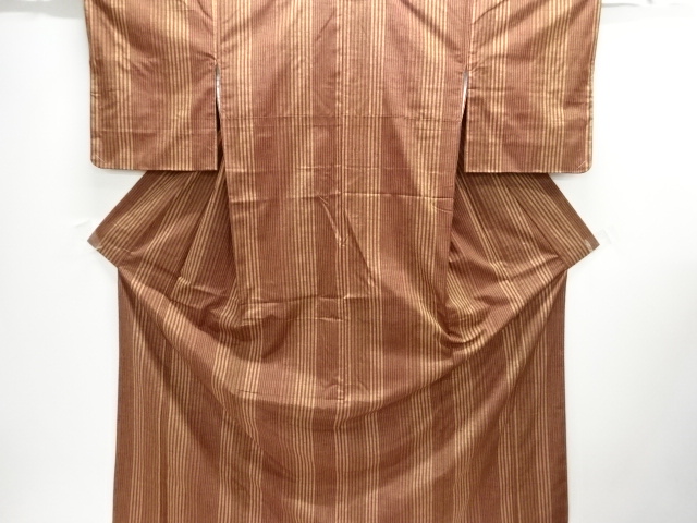 JAPANESE KIMONO / TSUMUGI / UNUSED / WOVEN STRIPE